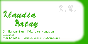 klaudia matay business card